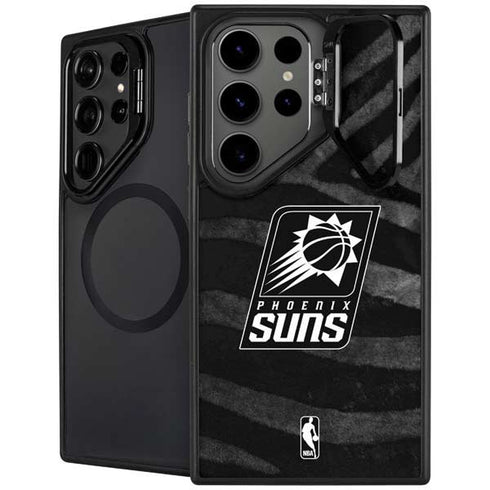 NBA Phoenix Suns Black Animal Print Galaxy S25 Ultra Kickstand Case